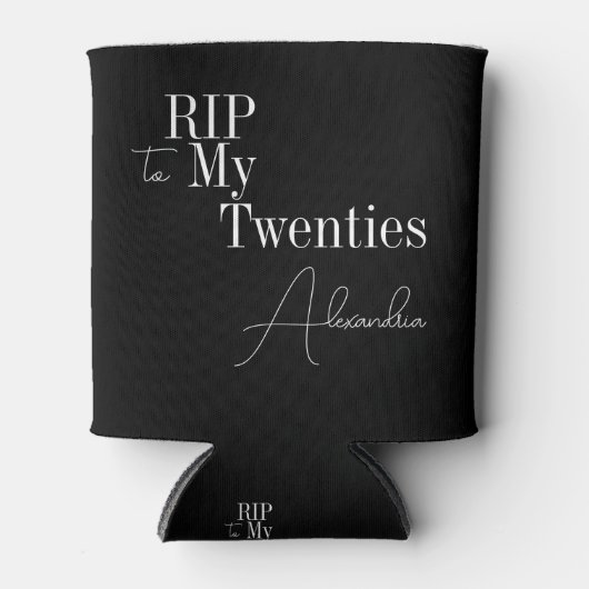 30e verjaardagsfeest RIP 20s zwart en wit Blikjeskoeler (Voorkant)