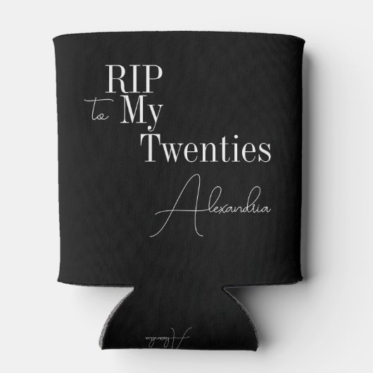 30e verjaardagsfeest RIP 20s zwart en wit Blikjeskoeler (Achterkant)