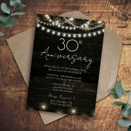 30e verjaardagsfeest Roestig hout licht Kaart