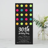 30e Verjaardagsfeest Snoep Polka Dot Kaart (Staand voorkant)