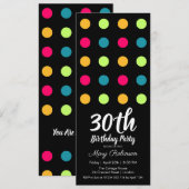 30e Verjaardagsfeest Snoep Polka Dot Kaart (Voorkant / Achterkant)