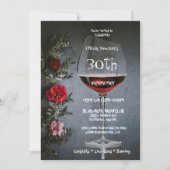 30e Verjaardagsfeest Wijn & Rode Rozen Verjaardag Kaart (Voorkant)