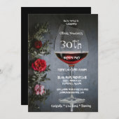 30e Verjaardagsfeest Wijn & Rode Rozen Verjaardag Kaart (Voorkant / Achterkant)