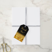 30e verjaardagsfeest zwarte gouden boog bedankt cadeaulabel (Met Touw)