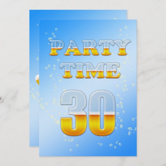 30e verjaardagsfeestdag met bier kaart (Voorkant / Achterkant)