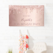 30e verjaardagsfeestje blush roos goud glitter dru spandoek (Insitu)