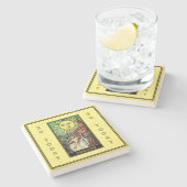 30e verjaardagsfeestje, de Sun Tarot Kaart geel Stenen Onderzetter (Zijkant)