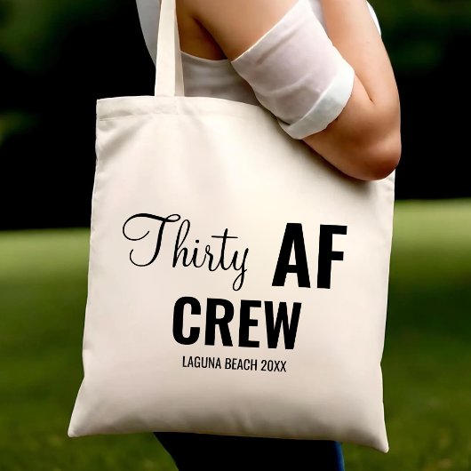 30e verjaardagsfeestje Dertig AF Crew Squad Groep Tote Bag