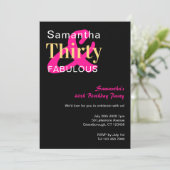 30e verjaardagsfeestje Dertig en Fabulous Kaart (Staand voorkant)