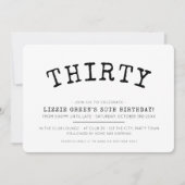 30e verjaardagsfeestje eenvoudig modern minimaal z kaart (Voorkant)