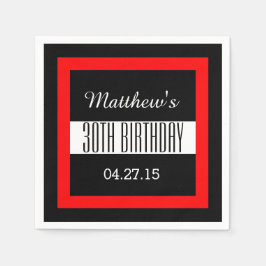 30e verjaardagsfeestje effen gekleurd vierkant Lij Servetten