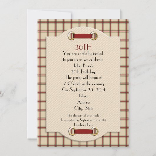 30e verjaardagsfeestje formele uitnodiging voor ma (Voorkant)