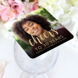 30e verjaardagsfeestje foto proost kartonnen onderzetters