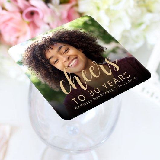 30e verjaardagsfeestje foto proost kartonnen onderzetters