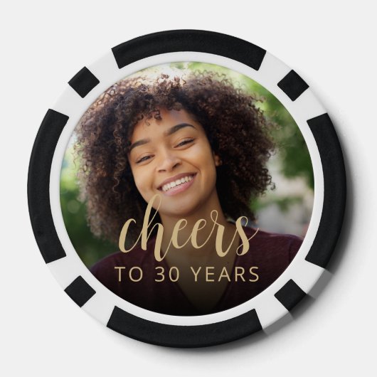 30e verjaardagsfeestje foto proost poker chips (Achterkant)