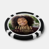 30e verjaardagsfeestje foto proost poker chips (Enkel)