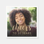 30e verjaardagsfeestje foto proost servet (Voorkant)