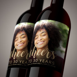 30e verjaardagsfeestje foto proost wijn etiket