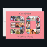 30e verjaardagsfeestje fotocollage blush roze grij kaart<br><div class="desc">Bewerk eenvoudig de tekst op maat van uw 30e verjaardagsfeestdetails. Kijk eens wie er jarig is. Een nieuw decennium omslaan is een geweldige tijd om te vieren! Wil je iemand helpen om zijn verjaardag te vieren? Deze "Photo Birthday Party Invitation" zal de grote dag van plezier aankondigen en vrienden en...</div>