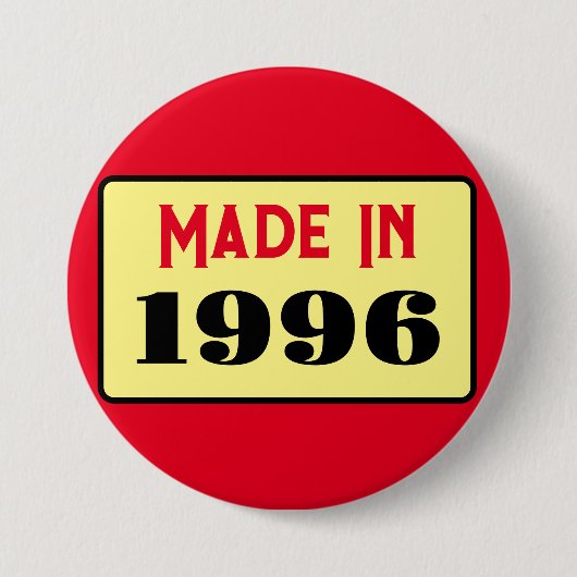 30e verjaardagsfeestje geboren 1996 30 pin ronde button 7,6 cm (Voorkant)