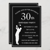 30e verjaardagsfeestje Golfer Black Par Dad Golf Kaart (Voorkant / Achterkant)