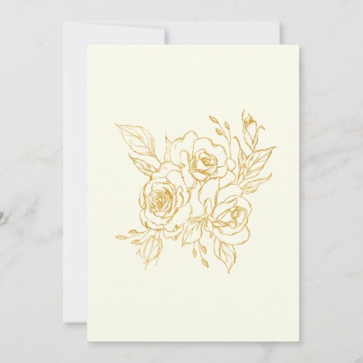 30e Verjaardagsfeestje Goud Roos Bloemen Ivoor Wit Kaart (Achterkant)
