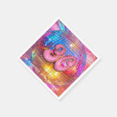 30e verjaardagsfeestje Gouden Roze Glitter Disco B Servet (Hoek)