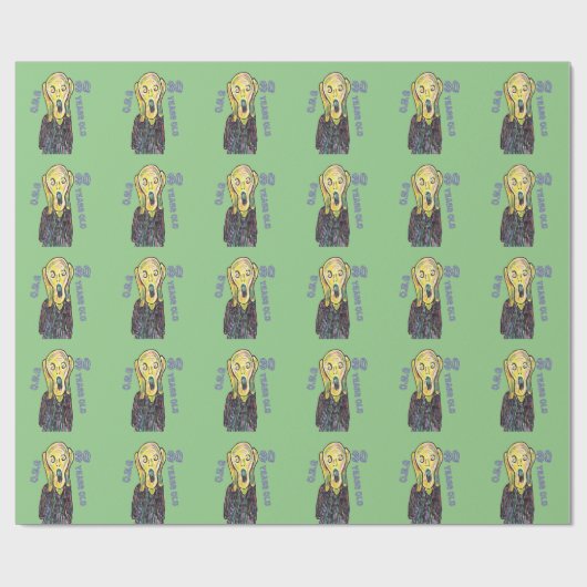 30e verjaardagsfeestje grappig The Scream OMG Wrap Cadeaupapier (Vlak)