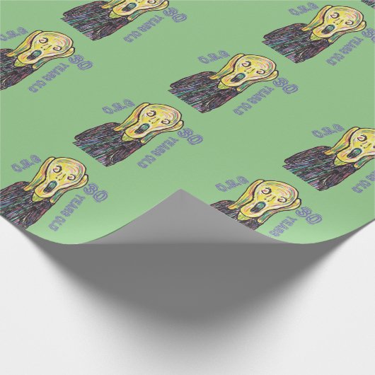 30e verjaardagsfeestje grappig The Scream OMG Wrap Cadeaupapier (Hoek)
