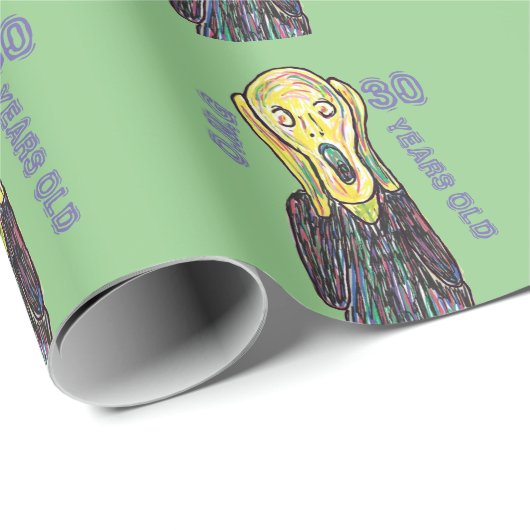 30e verjaardagsfeestje grappig The Scream OMG Wrap Cadeaupapier (Rol Hoek)