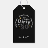 30e verjaardagsfeestje - ik vind het vies draaien  cadeaulabel (Achterkant)