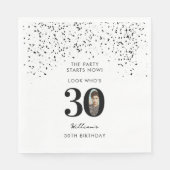 30e verjaardagsfeestje Kijk Wie is 30 moderne foto Servet (Voorkant)