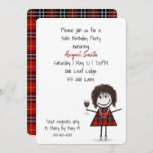 30e verjaardagsfeestje meisje met wijn kaart (Voorkant / Achterkant)