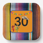 30e verjaardagsfeestje Mexicaans ontwerp Papieren Bordje (Voorkant)