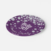 30e verjaardagsfeestje paarse diamanten papieren bordje (Gekanteld)