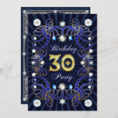 30e verjaardagsfeestje uitnodigen met massa's juwe kaart (Voorkant / Achterkant)
