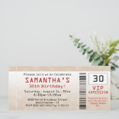 30e Verjaardagsfeestje Uitnodiging Zandticket (Staand voorkant)