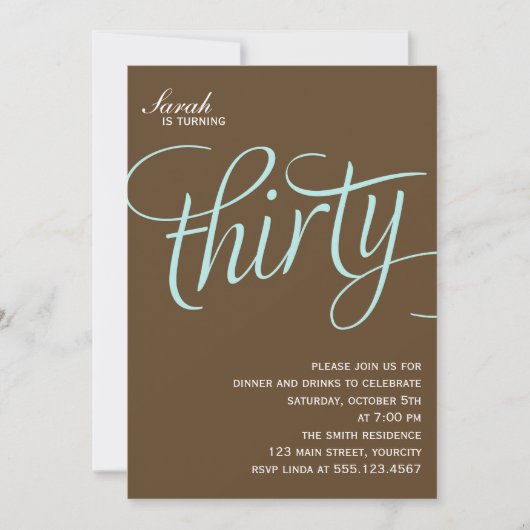 30e verjaardagsfeestje uitnodigingen (Voorkant)