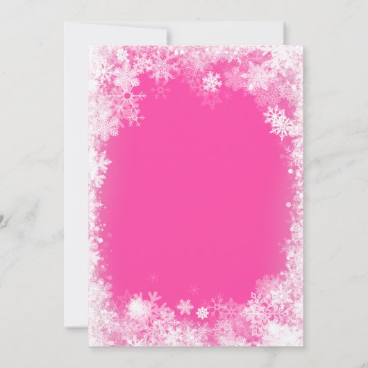 30e verjaardagsfeestje Winter Wonderland Roze Kaart (Achterkant)