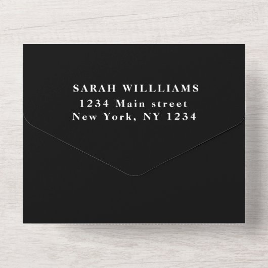 30e verjaardagsfeestje zwart wit eenvoudig modern all in one uitnodiging (Achterkant)