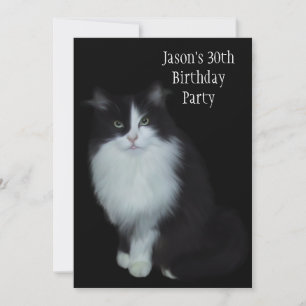 30e Verjaardagsfeestje Zwart & Witte Kat Kaart