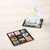 30e verjaardagsfeestje zwarte foto collage man kartonnen onderzetters (Insitu)