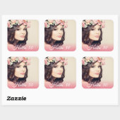 30e verjaardagsfoto hallo 30-30 vrouw vierkante sticker (Vel)