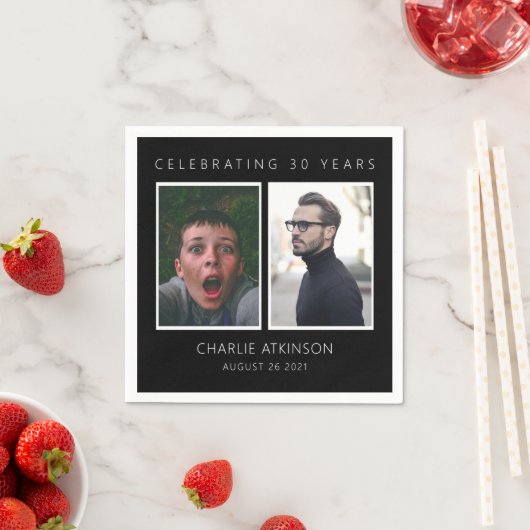 30e verjaardagsfoto verzamelt servetten (Insitu)