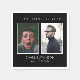 30e verjaardagsfoto verzamelt servetten