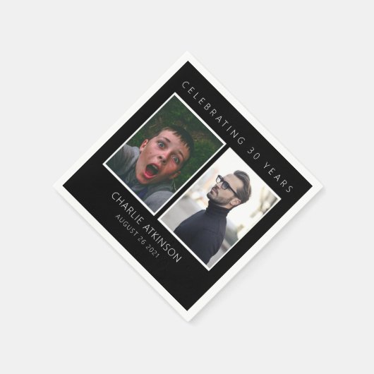 30e verjaardagsfoto verzamelt servetten (Hoek)