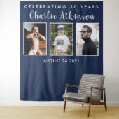 30e verjaardagsfotocollage backdrop banner wandkleed (In situ)