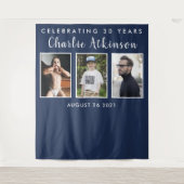 30e verjaardagsfotocollage backdrop banner wandkleed (Voorkant)