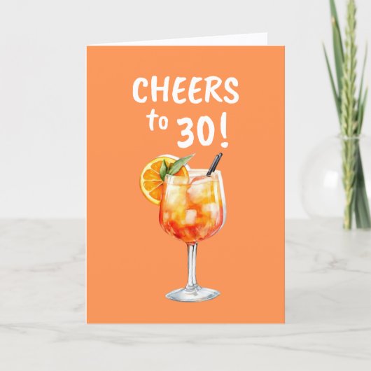 30e Verjaardagskaart Aperol Geïnspireerd Kaart (Voorkant)
