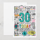 30e verjaardagskaart | Printbare verjaardagskaart Kaart (Voorkant / Achterkant)